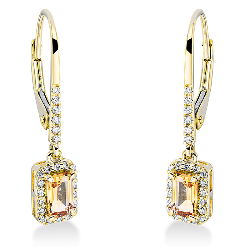 Farbstein Fashion Ohrschmuck Gelbgold 18kt 0,14ct