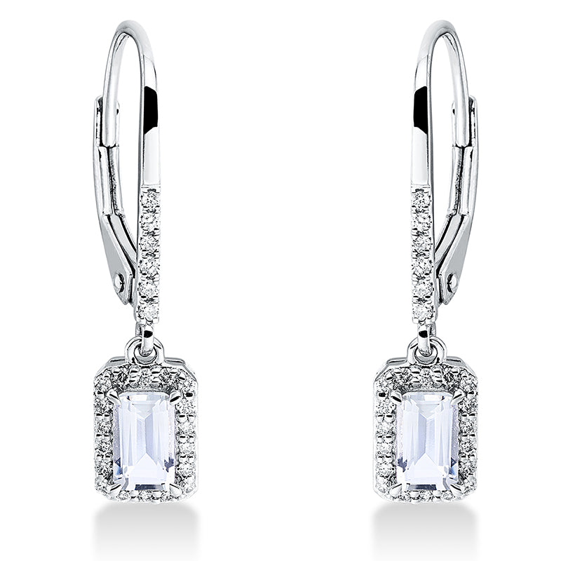 Farbstein Fashion Ohrschmuck Weißgold 18kt 0,14ct