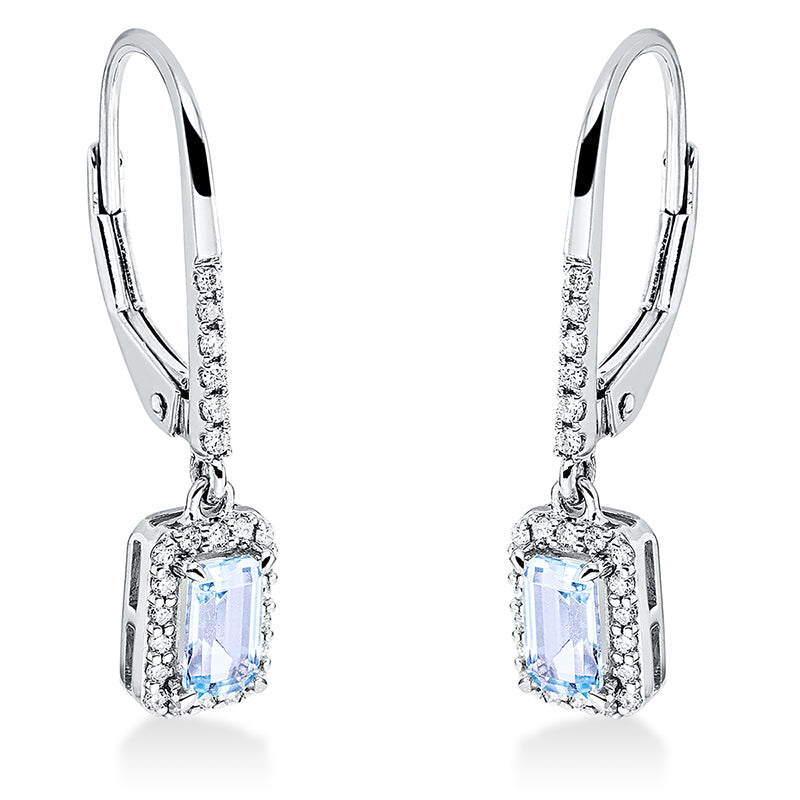 Farbstein Fashion Ohrschmuck Weißgold 18kt 0,14ct