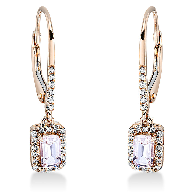 Farbstein Fashion Ohrschmuck Rotgold 18kt 0,14ct