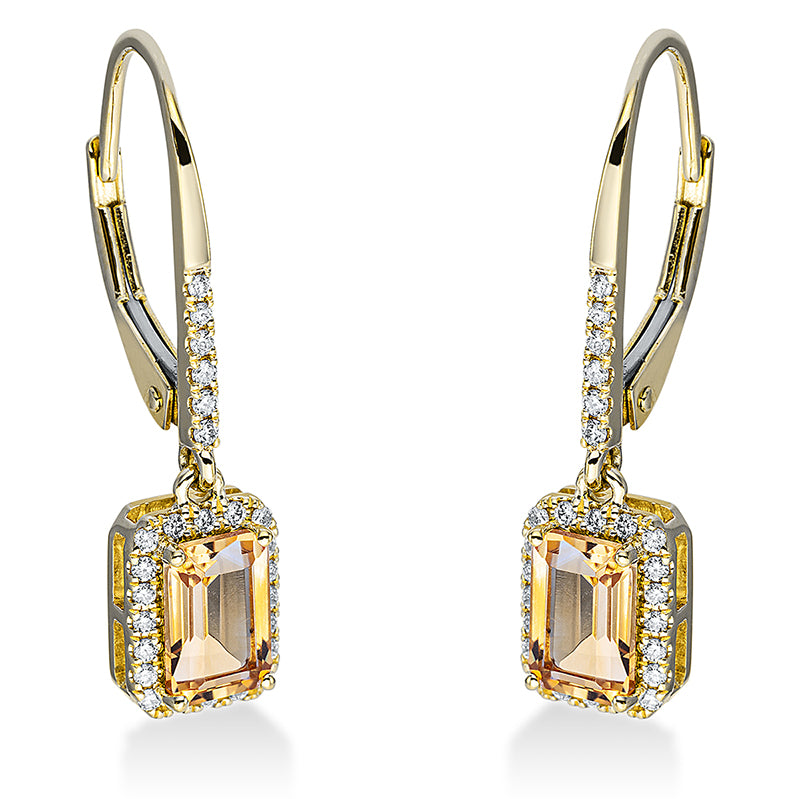 Farbstein Fashion Ohrschmuck Gelbgold 18kt 0,15ct