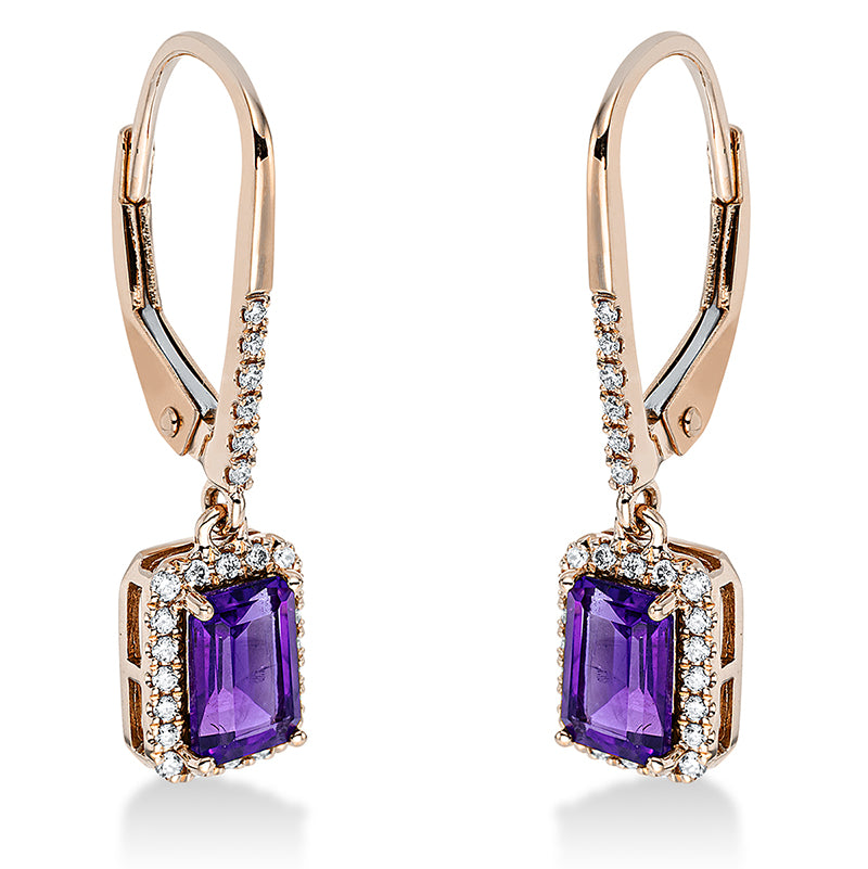 Farbstein Fashion Ohrschmuck Rotgold 18kt 0,15ct