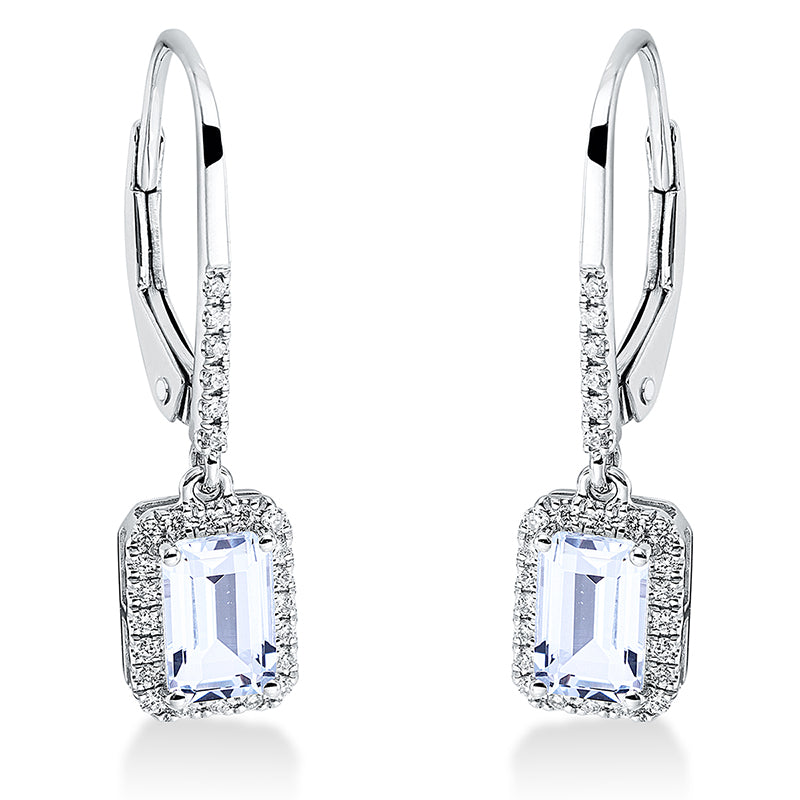 Farbstein Fashion Ohrschmuck Weißgold 18kt 0,15ct
