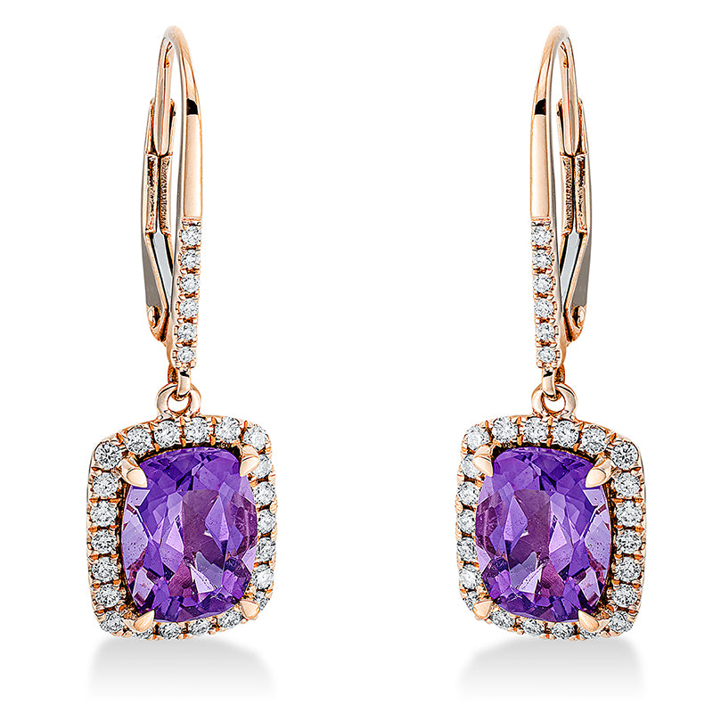 Farbstein Fashion Ohrschmuck Rotgold 18kt 0,39ct