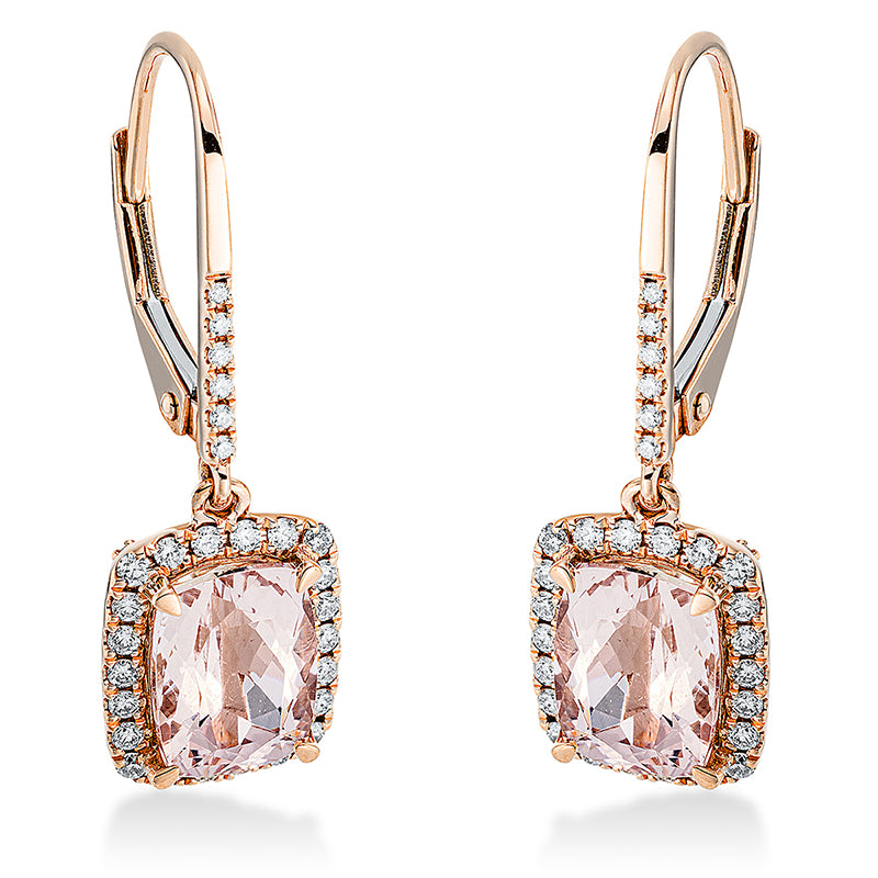 Farbstein Fashion Ohrschmuck Rotgold 18kt 0,39ct