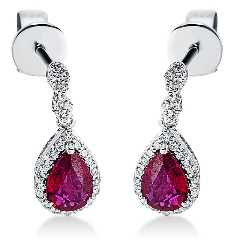 Farbstein Classic Ohrschmuck Weißgold 18kt 0,14ct
