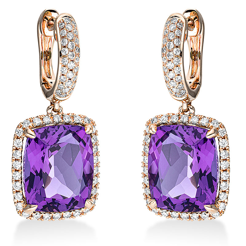 Farbstein Fashion Ohrschmuck Rotgold 18kt 0,51ct
