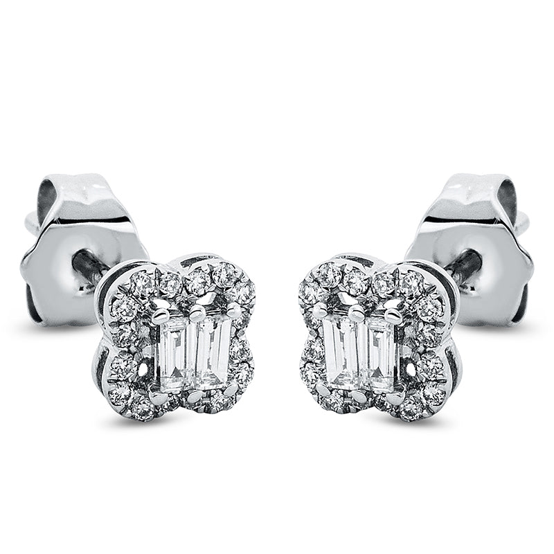 Baguette Illusion Ohrstecker Weißgold 18kt 0,17ct