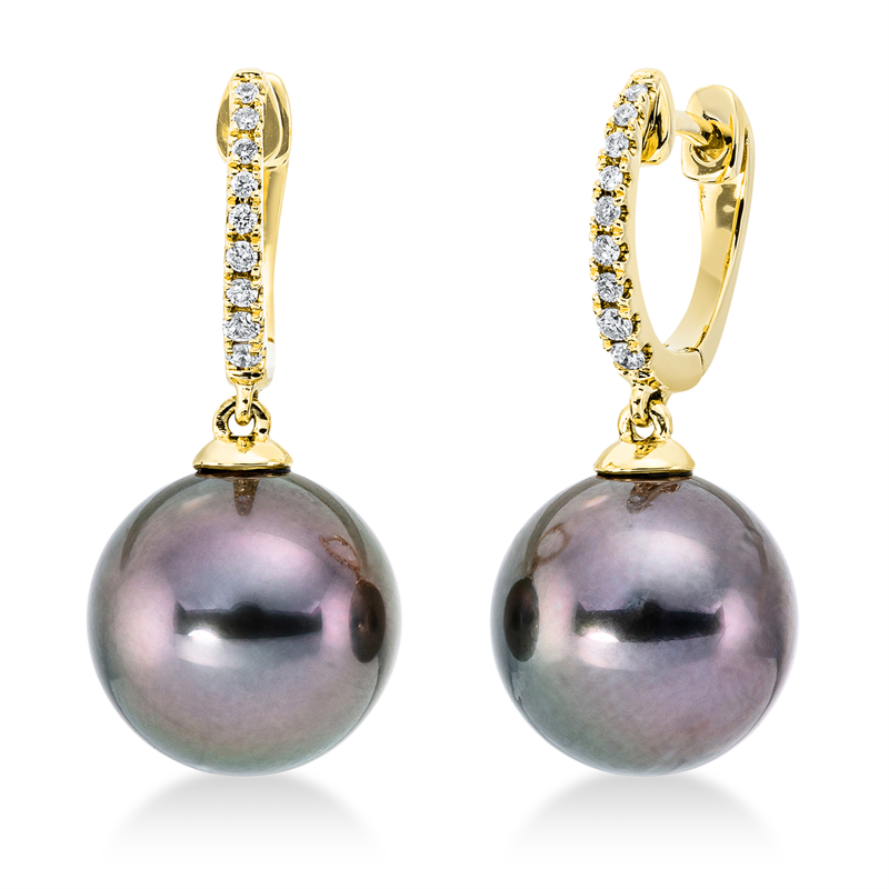 Perle Ohrschmuck Gelbgold 18kt 0,11ct