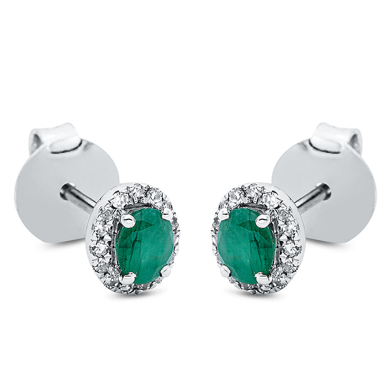 Farbstein Classic Ohrstecker Weißgold 18kt 0,08ct