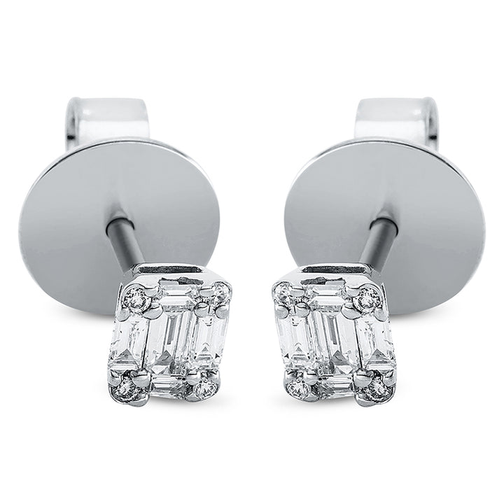 Baguette Illusion Ohrstecker Weißgold 18kt Ref-2O508