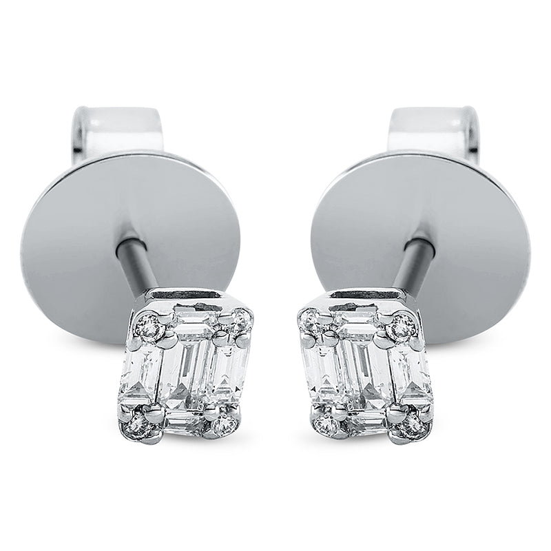 Baguette Illusion Ohrstecker Weißgold 18kt Ref-2O508
