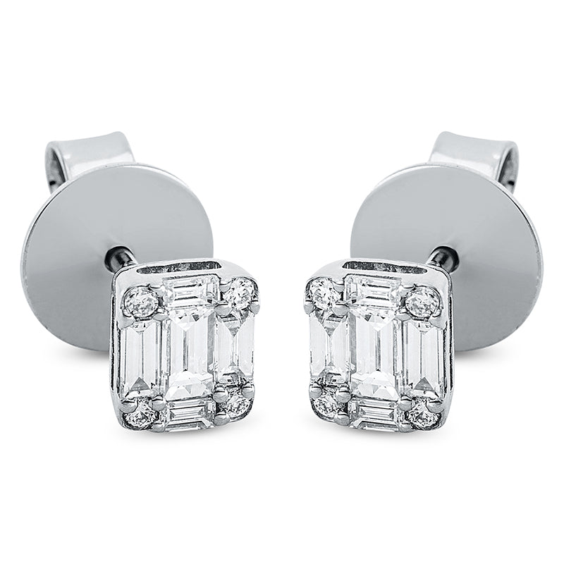 Baguette Illusion Ohrstecker Weißgold 18kt 0,41ct