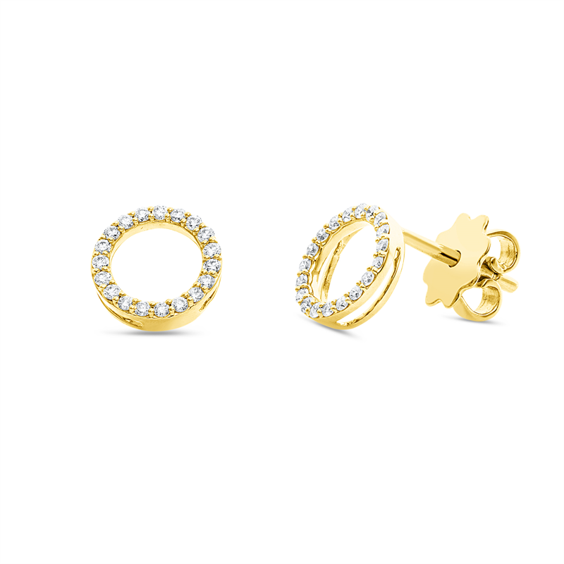 Mehrfachsteinbesatz Ohrstecker Weißgold 18kt 0,18ct