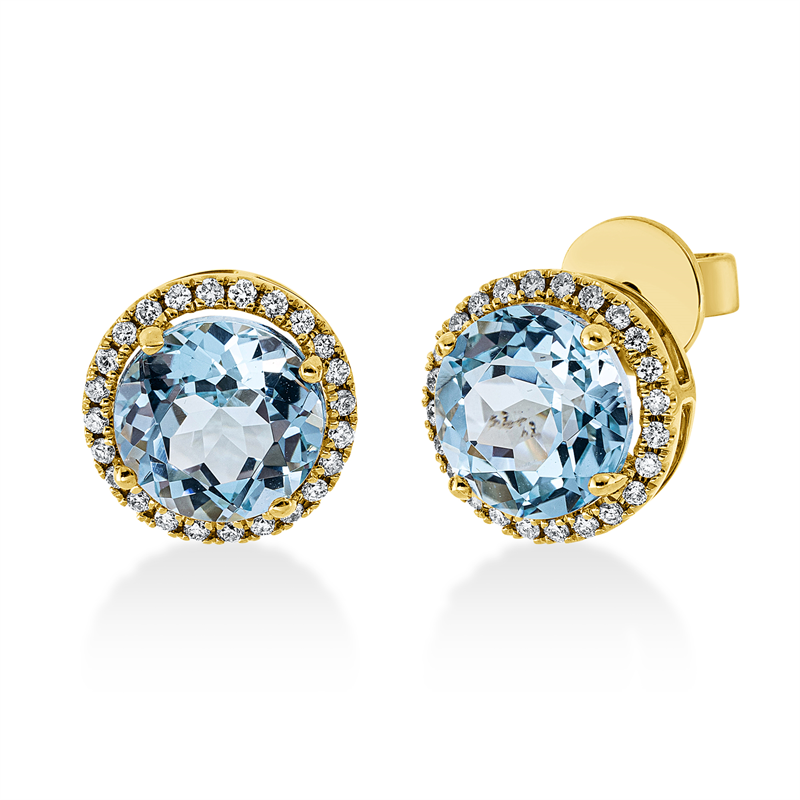 Farbstein Fashion Ohrstecker Gelbgold 18kt 0,26ct