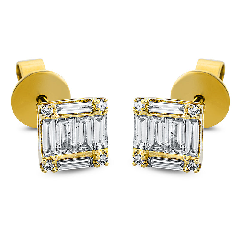 Baguette Illusion Ohrstecker Gelbgold 18kt 0,66ct
