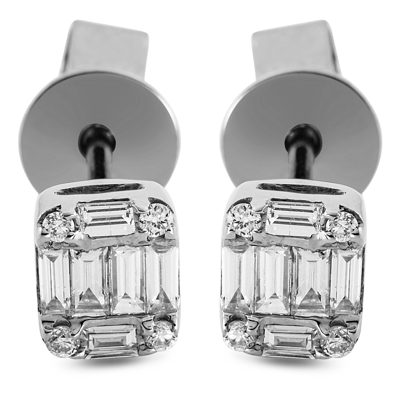 Baguette Illusion Ohrstecker Weißgold 18kt 0,28ct