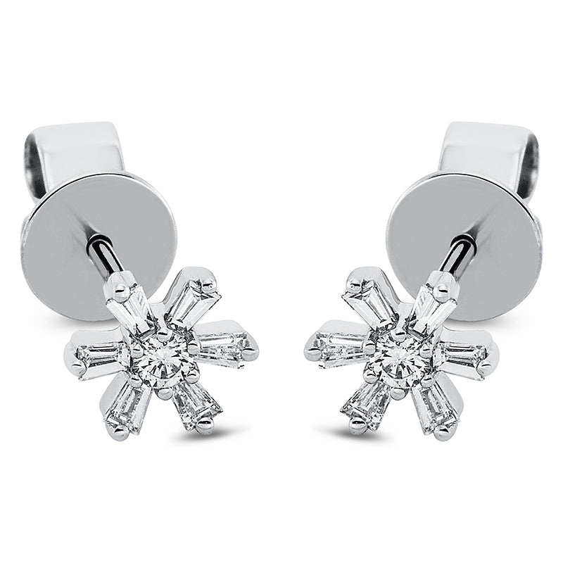 Baguette Ohrstecker Weißgold 18kt 0,23ct