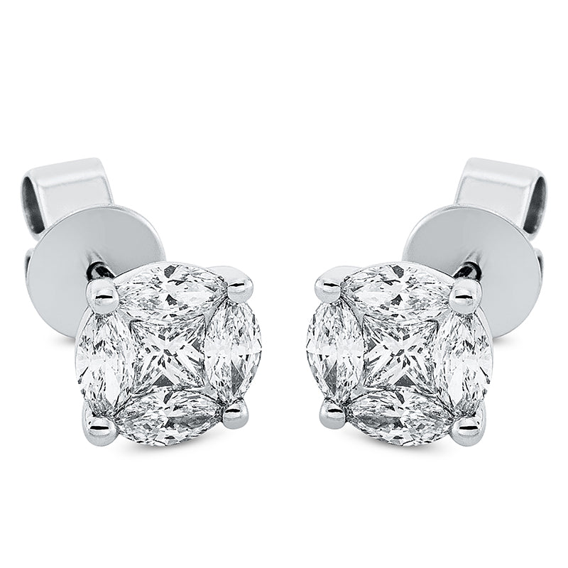Illusion Classic Ohrstecker Weißgold 18kt 1,06ct