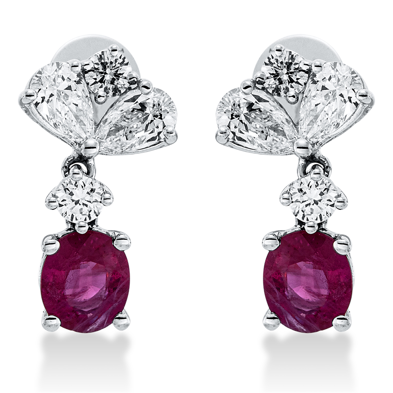 Farbstein Classic Ohrschmuck Weißgold 14kt 1,02ct