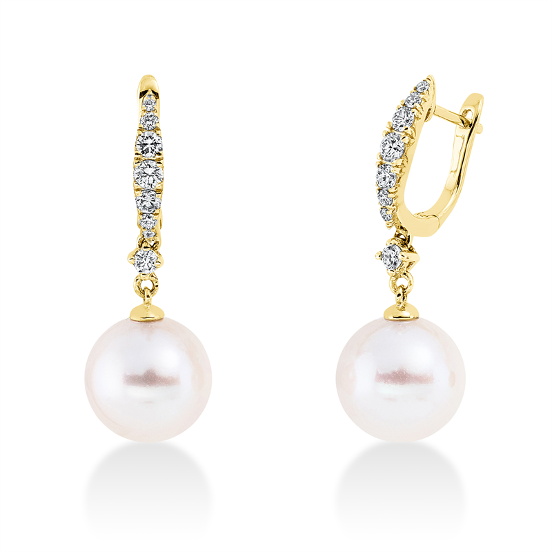 Perle Ohrschmuck Weißgold 18kt 0,38ct