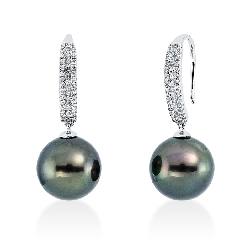 Perle Ohrhänger Weißgold 18kt 0,36ct