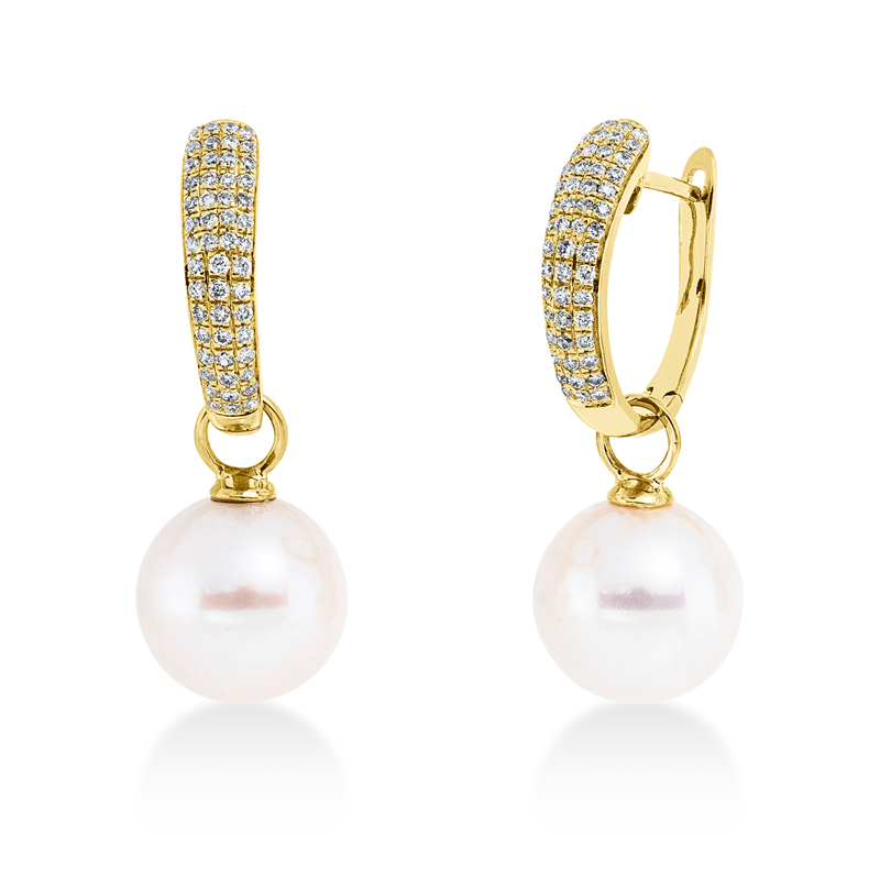 Perle Ohrschmuck Gelbgold 18kt 0,36ct