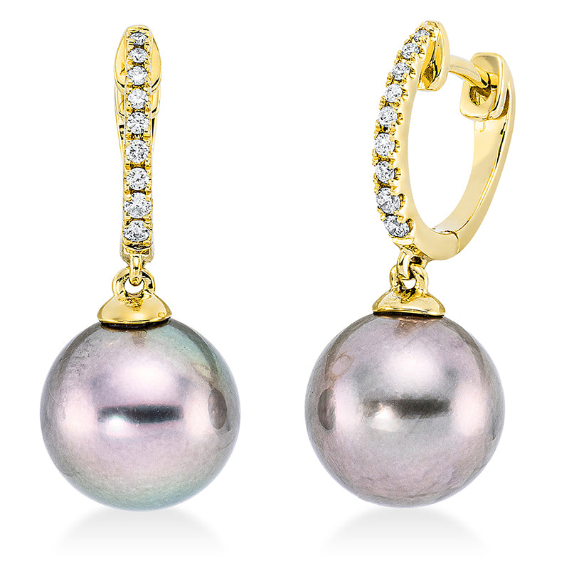 Perle Ohrschmuck Gelbgold 18kt 0,11ct