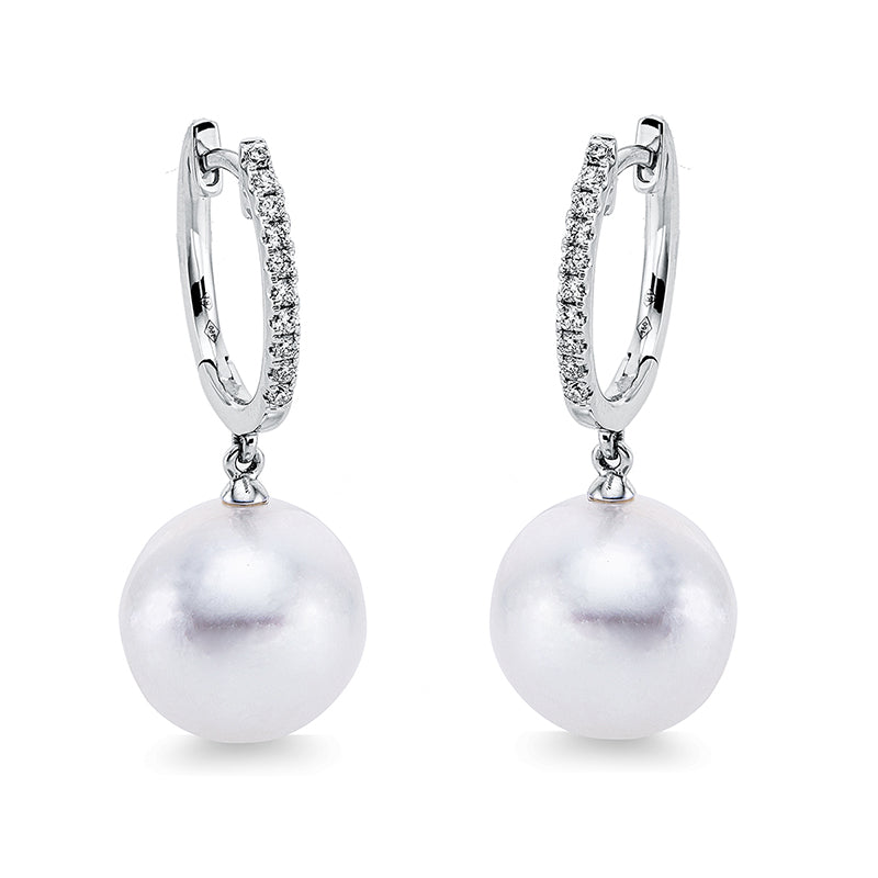 Perle Ohrschmuck Weißgold 18kt 0,17ct