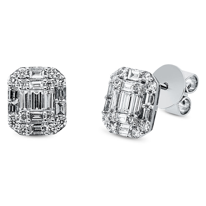 Baguette Illusion Ohrstecker Weißgold 18kt 0,71ct