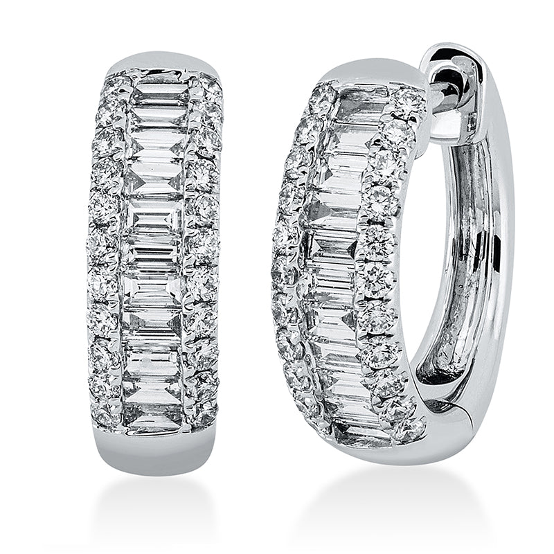 Baguette Creolen Weißgold 18kt 0,77ct