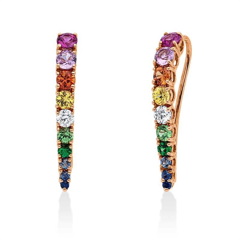 Rainbow & Multicolor Ohrhänger Rotgold 18kt 0,17ct