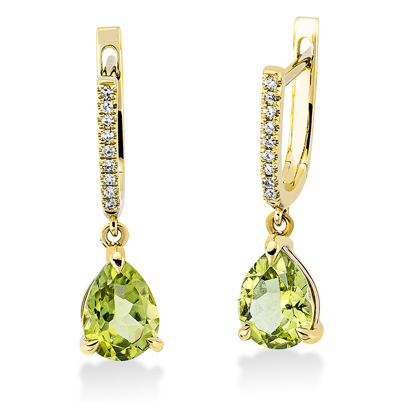 Farbstein Fashion Ohrschmuck Gelbgold 18kt 0,07ct