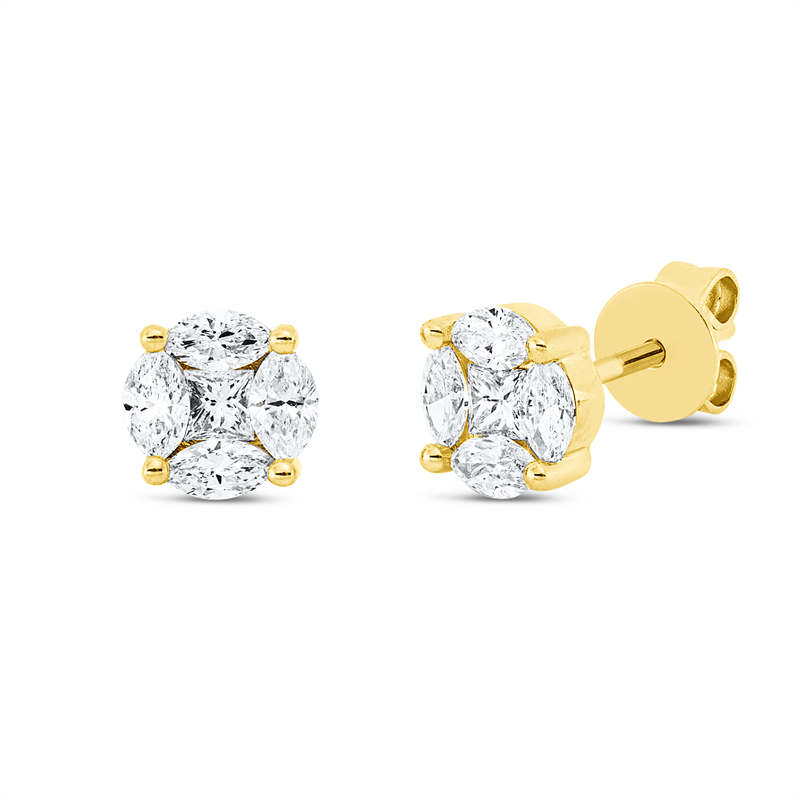 Illusion Classic Ohrstecker Gelbgold 18kt 0,56ct