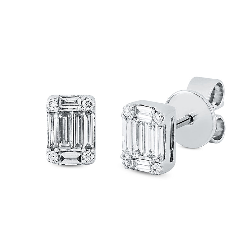 Baguette Illusion Ohrstecker Weißgold 18kt 0,37ct