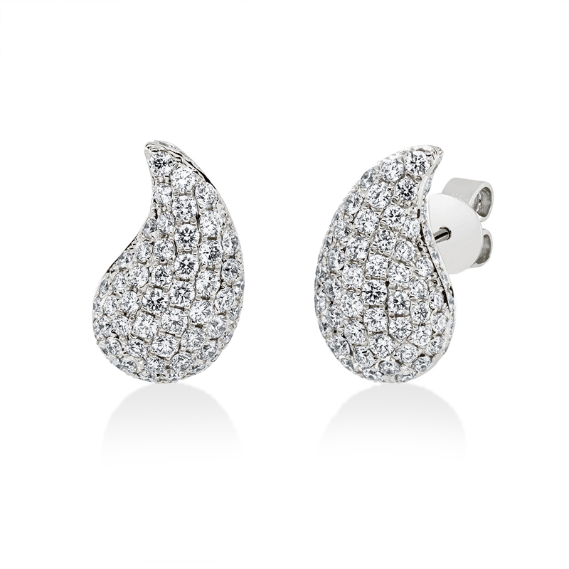 Pavé Ohrstecker Weißgold 14kt Ref-2Q419