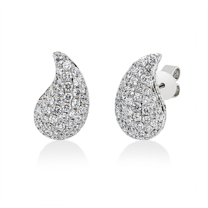 Pavé Ohrstecker Weißgold 14kt Ref-2Q419