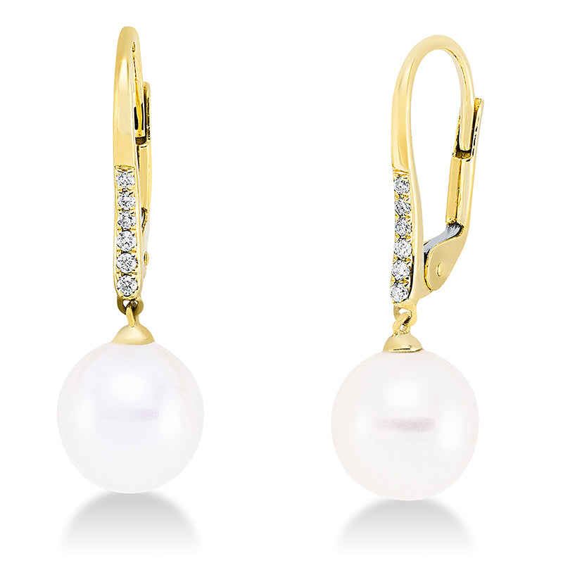 Perle Ohrschmuck Gelbgold 18kt 0,07ct