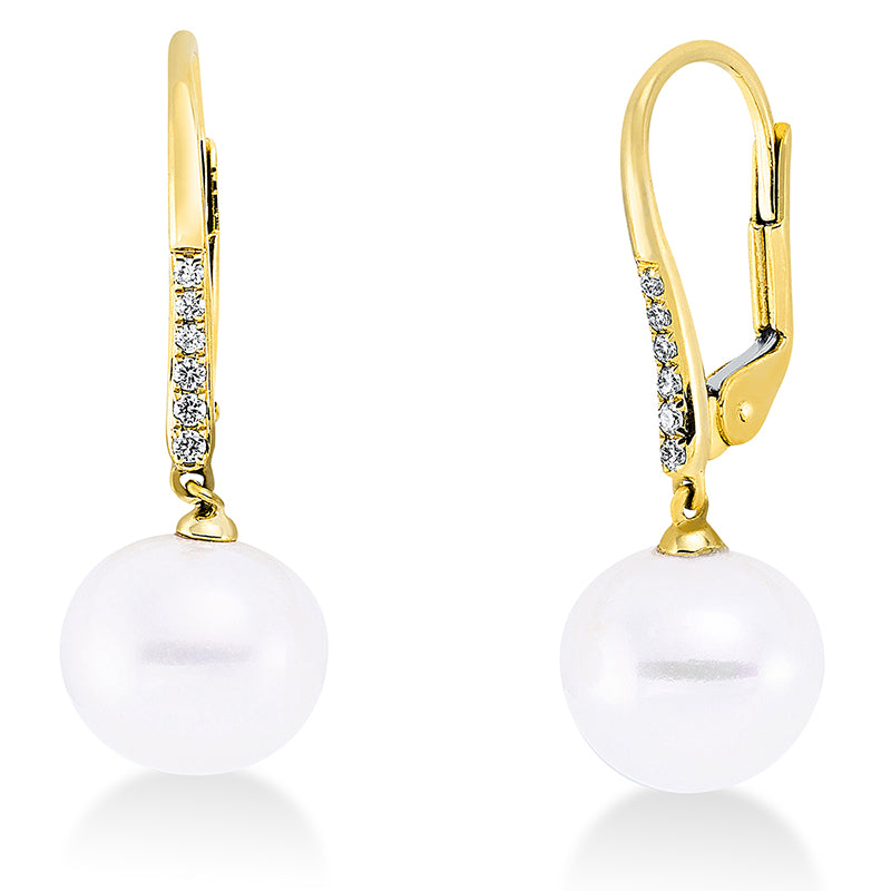 Perle Ohrschmuck Gelbgold 18kt 0,07ct