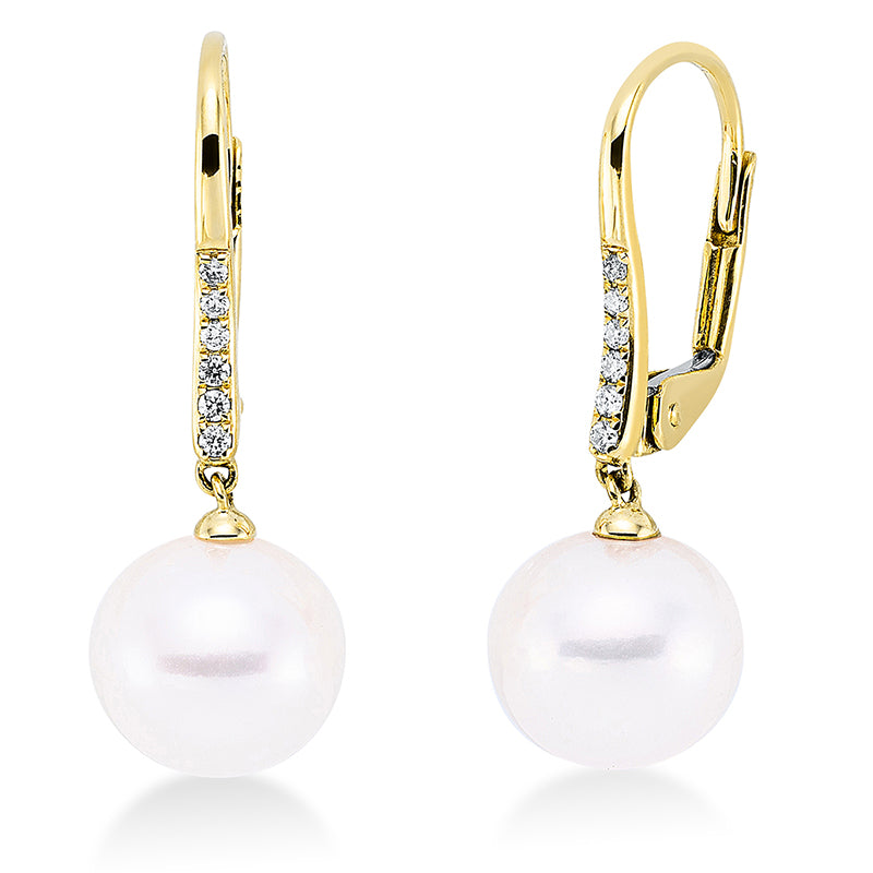 Perle Ohrschmuck Gelbgold 18kt 0,07ct