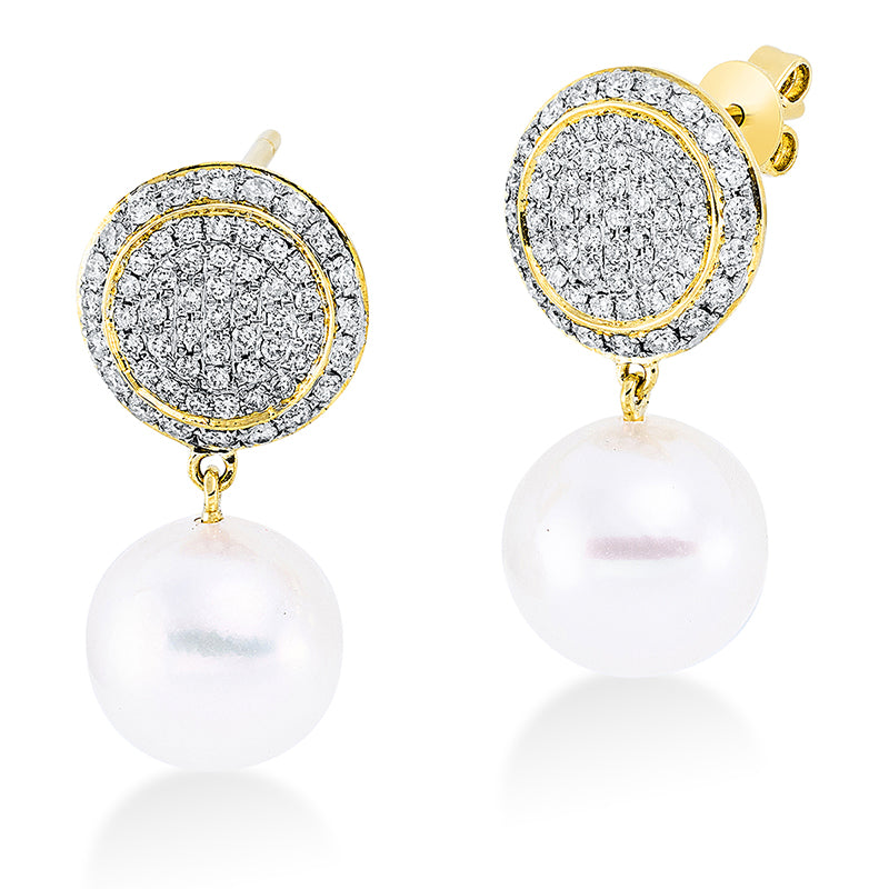 Perle Ohrschmuck Gelbgold 18kt 0,7ct