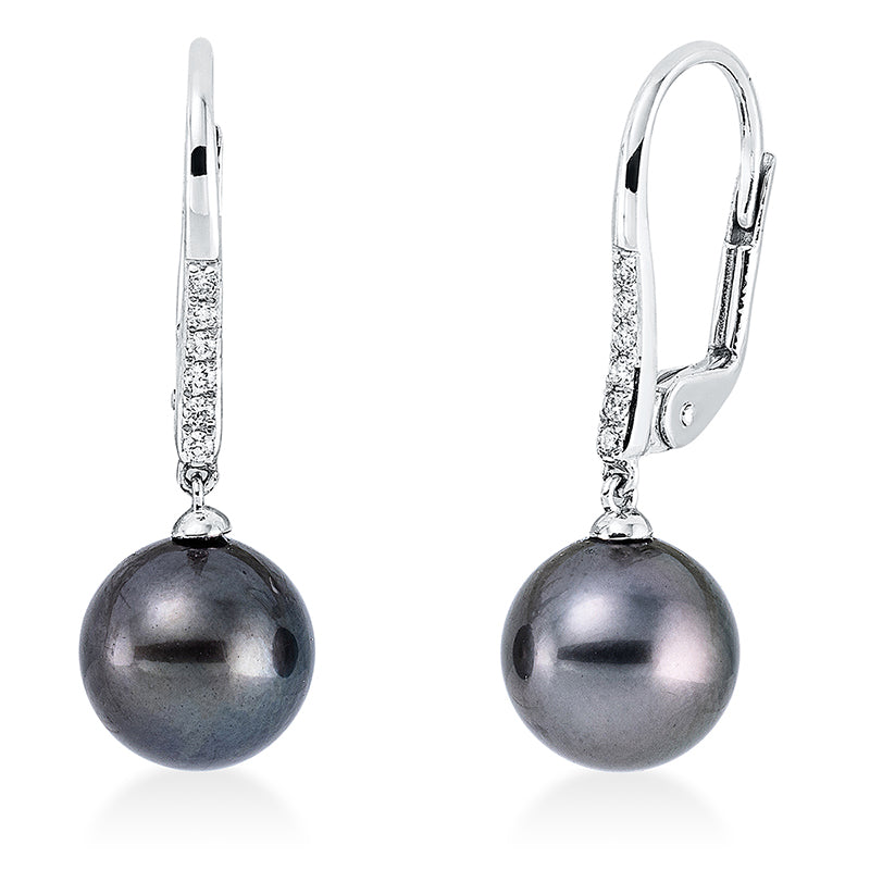 Perle Ohrschmuck Weißgold 18kt 0,07ct