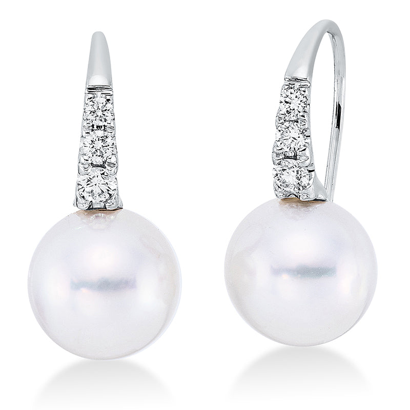 Perle Ohrhänger Weißgold 18kt 0,2ct