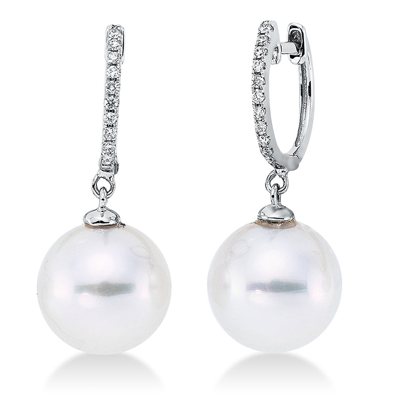 Perle Ohrschmuck Weißgold 18kt 0,07ct