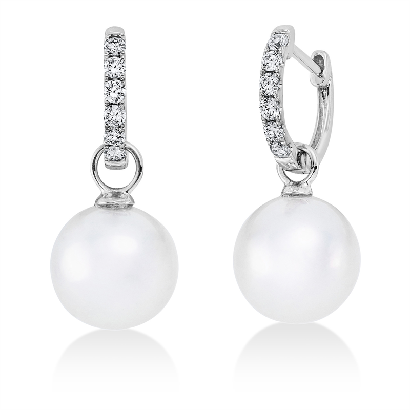 Perle Ohrschmuck Weißgold 18kt 0,22ct