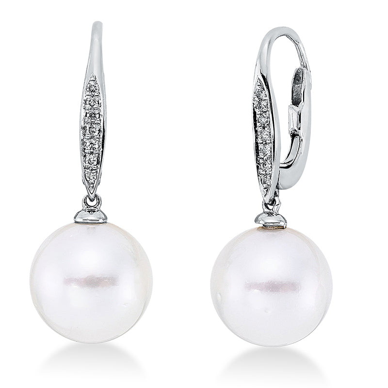 Perle Ohrschmuck Weißgold 18kt 0,07ct