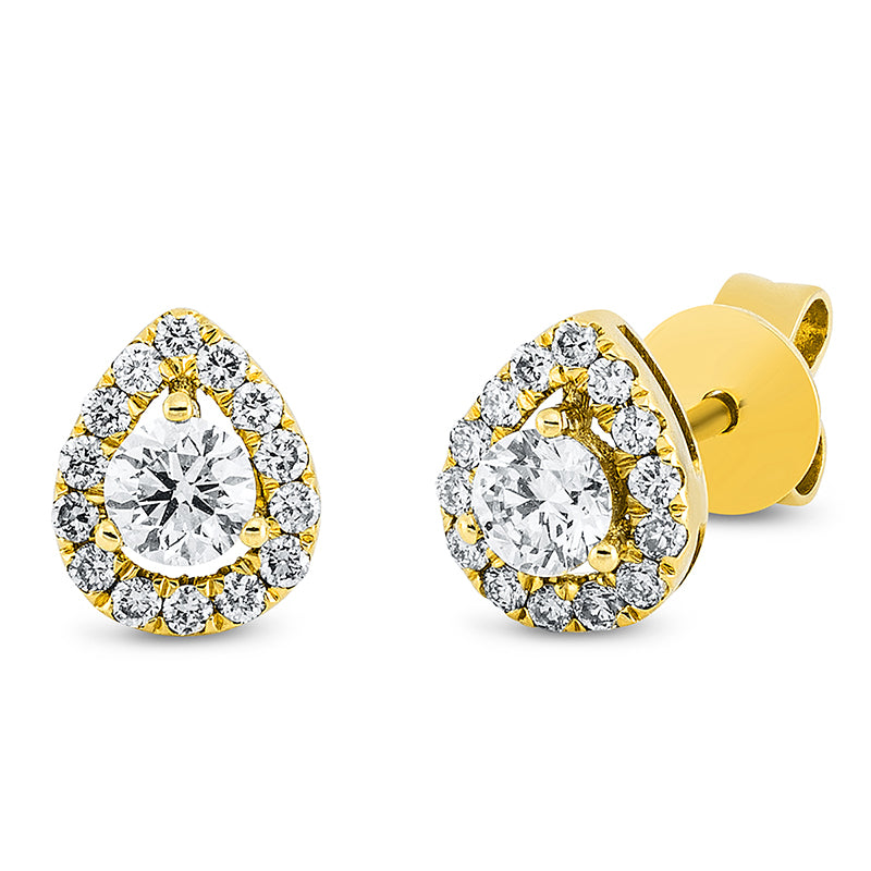 Solitaire mit Besatz Ohrstecker Gelbgold 18kt 0,38ct