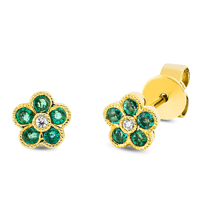 Farbstein Classic Ohrstecker Gelbgold 18kt 0,02ct