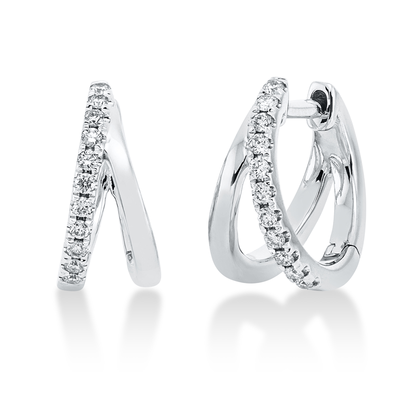 Modern Woman Creolen Weißgold 18kt 0,16ct