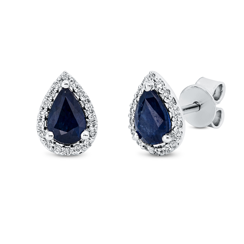 Farbstein Classic Ohrstecker Weißgold 18kt 0,12ct